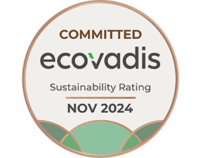 EcoVadisコミットメントバッジ「COMMITTED」のロゴ