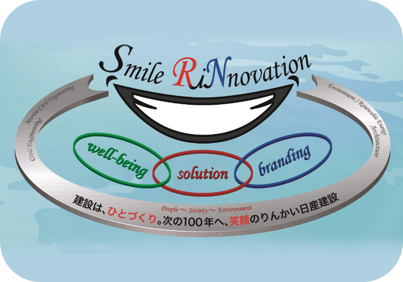 りんかい日産建設が掲げる長期ビジョンのSmile RiNnovationのロゴ